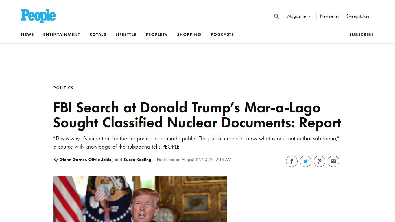 FBI Search at Donald Trump's Mar-a-Lago Sought Classified Nuclear ...